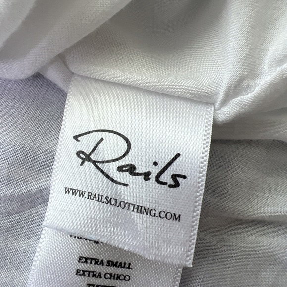 Rails Dress Womens S Blue Striped Ashlyn Midi Linen Blend Smocked Ruffle Pockets - Picture 7 of 10